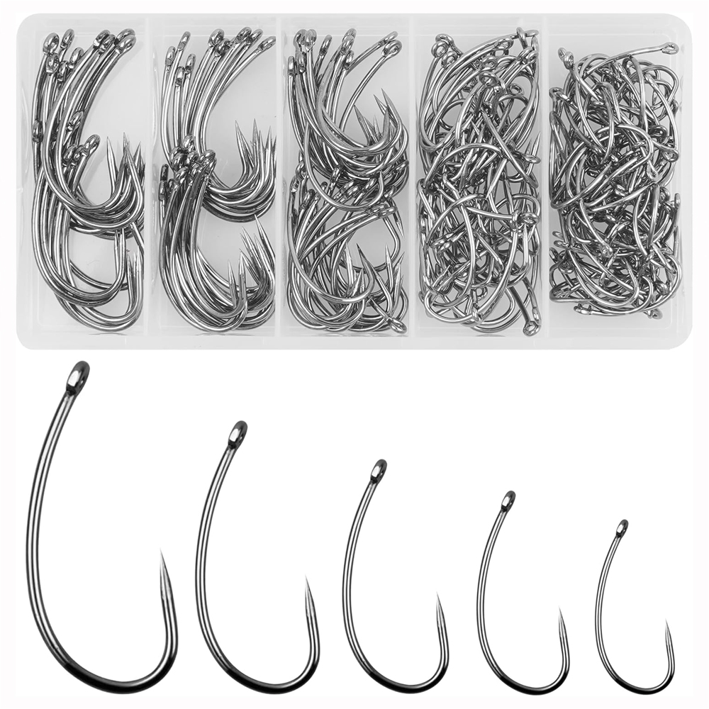 Fishing Hook Circle - 180 adet Barbless balıkçılık kancalar takımı