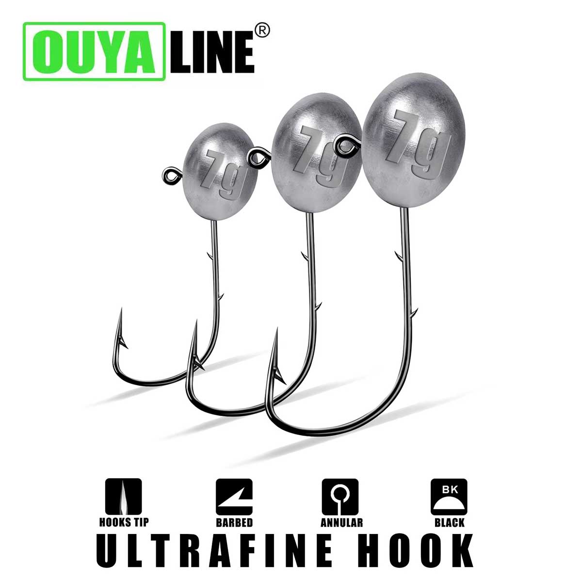 Fishing Hook Offset - Jig Head kanca 1X Rockfish Ajing