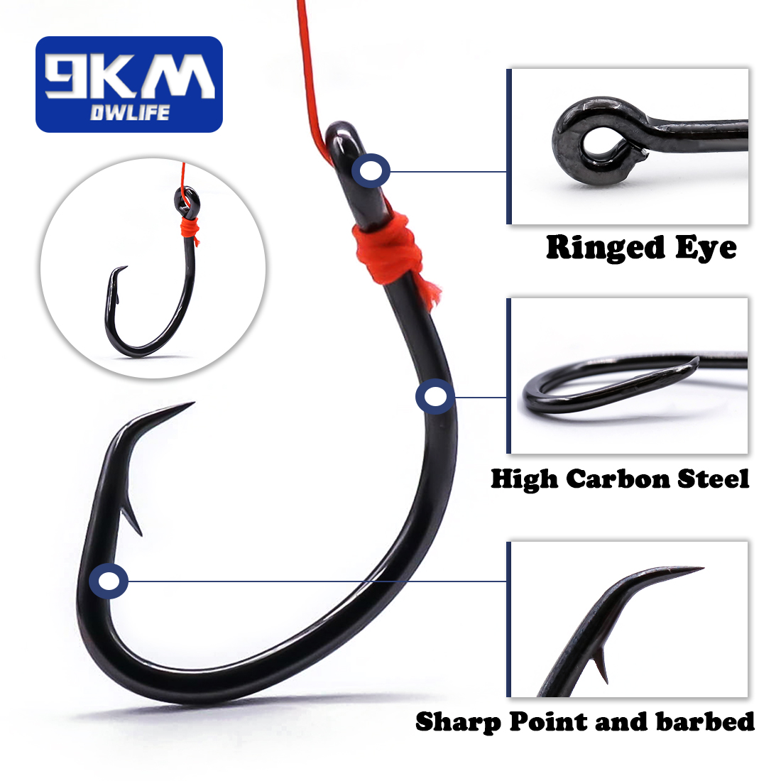 9KM Daire Kanca 25 ~ 50 Adet T - Fishing Hook Circle incelemesi ve fiyatı